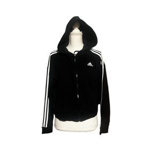 Adidas Black Track Top with White Logo
